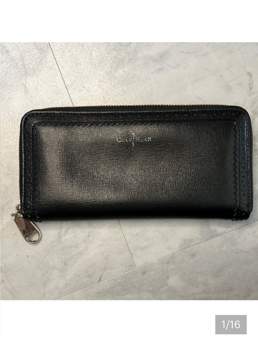 Cole Haan  Vintage  Wallet  Clutch Black soft Saffiano  Beautiful Lacy edges EUC